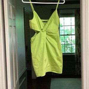 Zara lime green mini dress size small